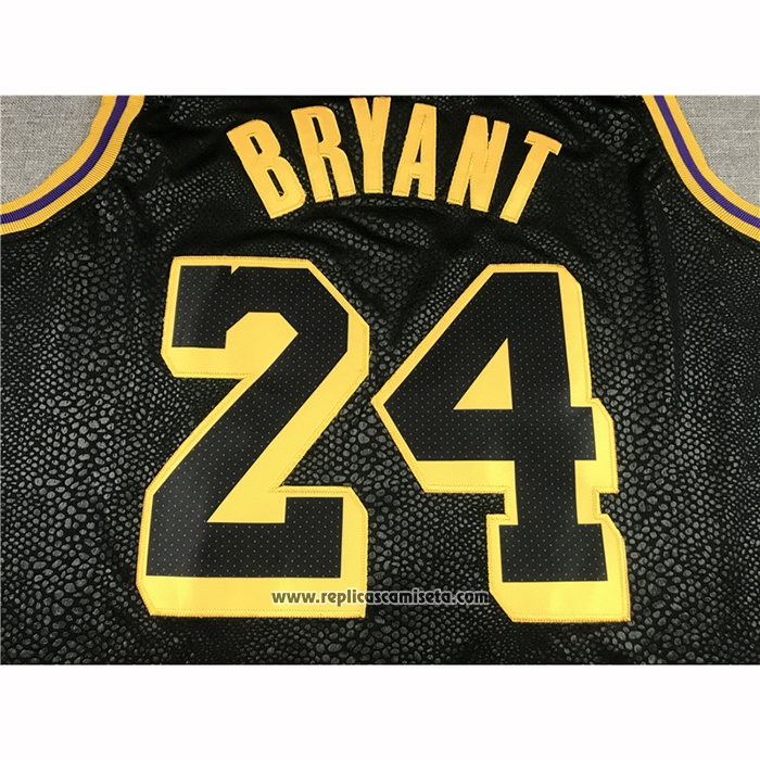 Camiseta Los Angeles Lakers Kobe Bryant #8 24 Black Mamba Negro